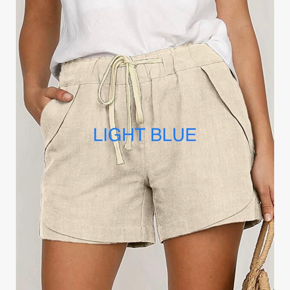 Light blue cotton shorts - Picture 3 of 13
